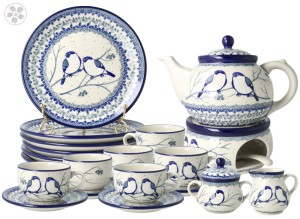 Serwis kawowo herbaciany dla 6 osób Ceramika Artystyczna Bolesławiec 331dekU4830