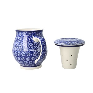 Kubek do ziół z sitkiem V 0,4 L Ceramika Artystyczna Bolesławiec C47 dek884X