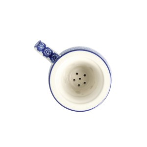 Kubek do ziół z sitkiem V 0,4 L Ceramika Artystyczna Bolesławiec C47 dek884X