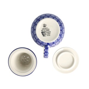 Kubek do ziół z sitkiem V 0,4 L Ceramika Artystyczna Bolesławiec C47 dek884X