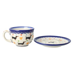 Filiżanka i spodek V 0,2 L Jamnik Galia Bolesławiec