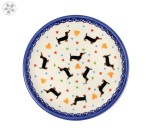 Plate ø 19,0 cm Dachshund Bolesławiec Pottery Galia