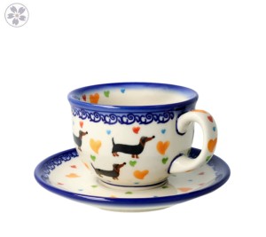 Filiżanka i spodek V 0,2 L Jamnik Galia Bolesławiec