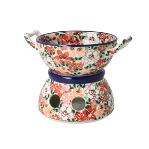 Komplet do fondue C62 Ceramika Artystyczna Bolesławiec dekU5004