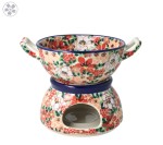 Komplet do fondue C62 Ceramika Artystyczna Bolesławiec dekU5004