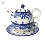 Set Pot V 0,6 L Cup 0,25 L C01 DEK1975X Bolesławiec Pottery