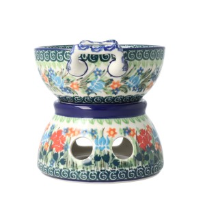 Komplet do fondue C62 Ceramika Artystyczna Bolesławiec dekU3195