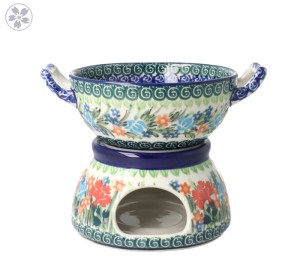 Komplet do fondue C62 Ceramika Artystyczna Bolesławiec dekU3195