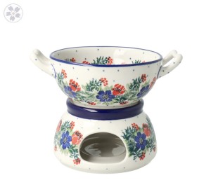 Komplet do fondue C62 Ceramika Artystyczna Bolesławiec dek1535X