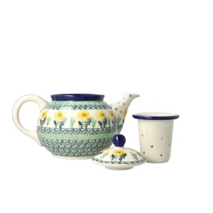 Czajnik Ceramika Artystyczna Bolesławiec do herbaty Sitko V 0,9 L E22 dek2638X