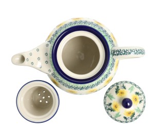 Czajnik Ceramika Artystyczna Bolesławiec do herbaty Sitko V 0,9 L E22 dek2638X