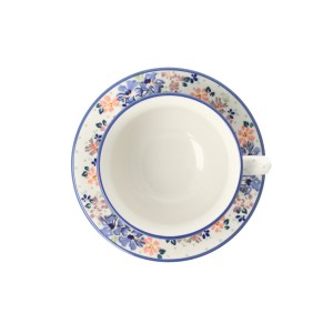 Zestaw do parzenia herbaty, czajnik 0,42 L + filiżanka 0,33 L + spodek C027 JZ78 Manufaktura w Bolesławcu