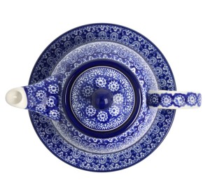 Czajnik z filiżanką Ceramika Artystyczna Bolesławiec V 0,6 L C01 DEK884X