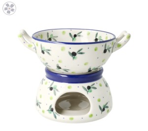Komplet do fondue C62 Ceramika Artystyczna Bolesławiec dek2414X
