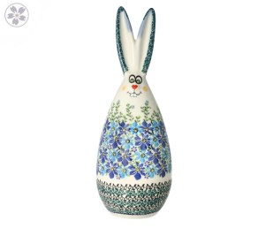 Zając duży wielkanocny 30 cm Niebieskie Kwiaty Galia
