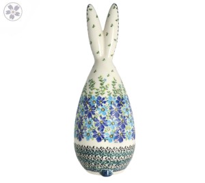 Zając duży wielkanocny 30 cm Niebieskie Kwiaty Galia