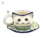 Cup and saucer V 0,25 L H16dek2638X Bolesławiec Pottery