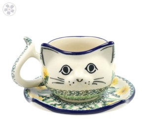 Cup and saucer V 0,25 L H16dek2638X Bolesławiec Pottery