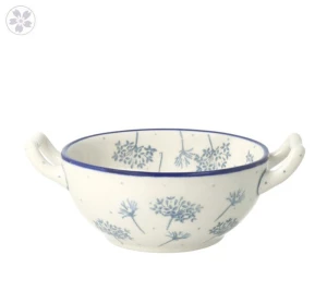 Bowl fondue C61 dek2812X Bolesławiec Pottery