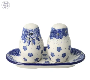 Salt & Pepper shakers S131dek1975X Bolesławiec Pottery