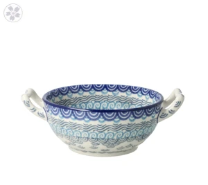 Bowl fondue C61 dek2372X Bolesławiec Pottery