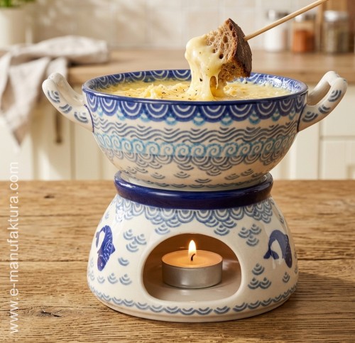 Komplet do fondue C62 Ceramika Artystyczna Bolesławiec dek2372X