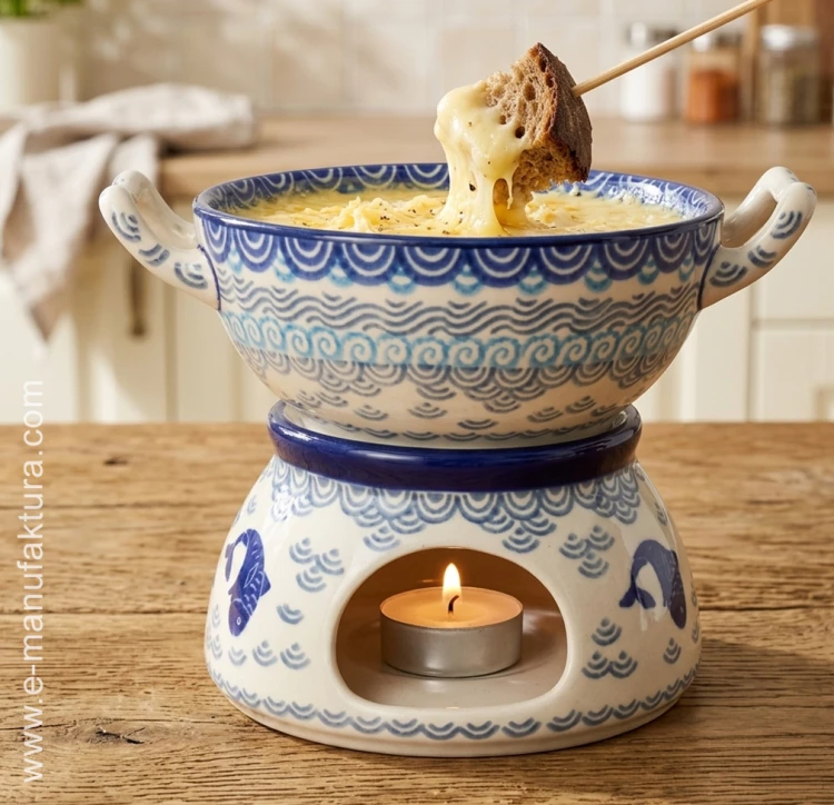Komplet do fondue C62 Ceramika Artystyczna Bolesławiec dek2372X
