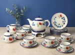 Caffe/tea set for 6 331 dek2510X Bolesławiec Pottery