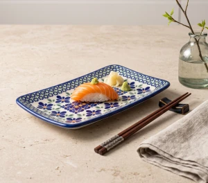 Talerz- tacka do sushi 12,2x18,3 cm GU2021DEKDU60 Ceramika Bolesławiec