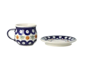 Filiżanka i spodek do podwójnego espresso Ceramika Bolesławiec V 0,07 L GU1121 DEK41