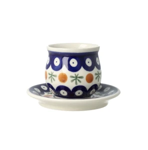 Filiżanka i spodek do podwójnego espresso Ceramika Bolesławiec V 0,07 L GU1121 DEK41