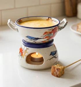 Komplet do fondue C62 Ceramika Artystyczna Bolesławiec dekU5074