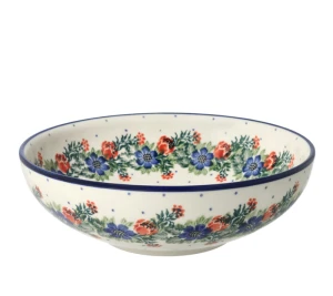 Bowl 22,5cm h 6,5cm E94 dek1535X Bolesławiec Pottery
