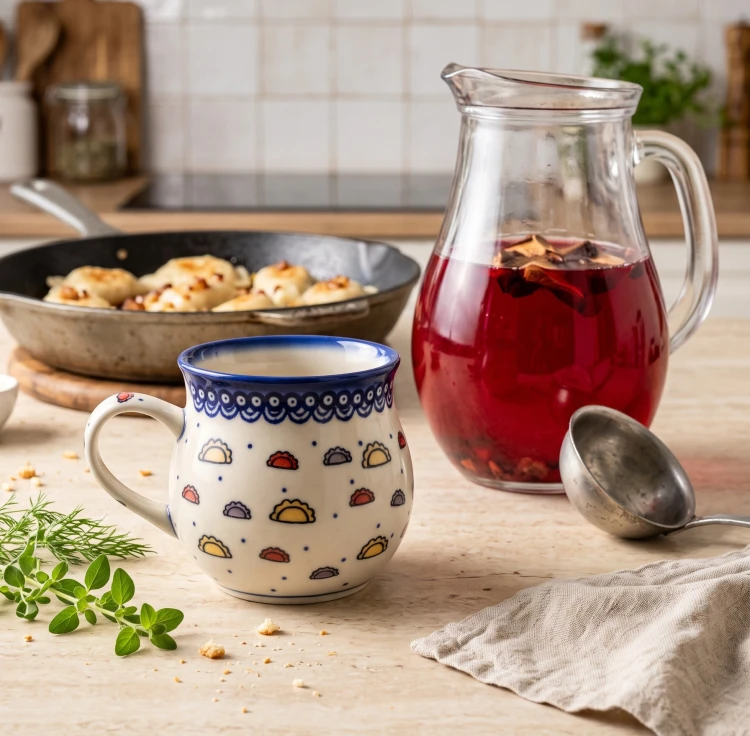 Kubek beczka V 0,5 L Pierogi Ceramika Bolesławiec Galia