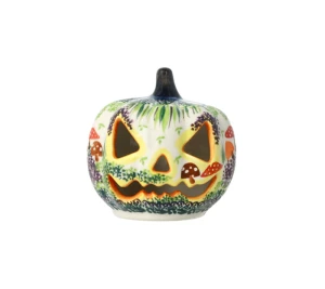 Lampion dynia Halloween wys. 10,5 cm Grzybki Ceramika Bolesławiec Galia