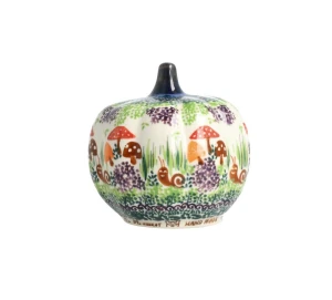 Lampion dynia Halloween wys. 10,5 cm Grzybki Ceramika Bolesławiec Galia