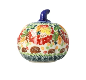 Lampion dynia wys. 14 cm Halloween Jeż Ceramika Bolesławiec Galia