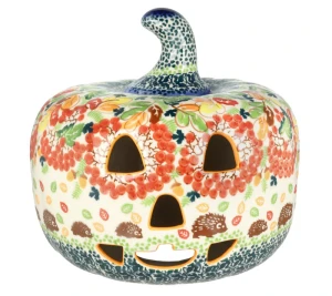 Lampion dynia wys. 21 cm Halloween Jeż Galia Bolesławiec