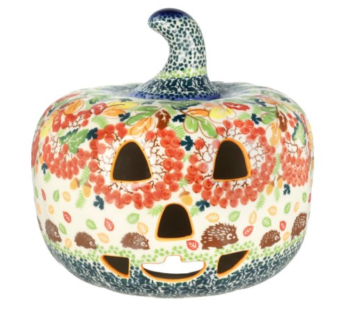 Lampion dynia wys. 21 cm Halloween Jeż Galia Bolesławiec