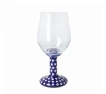 Red wine glass Dots V 0,4 L Bolesławiec Pottery Galia