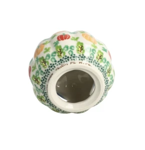 Lampion dynia Halloween wys. 10,5 cm Kolorowe dynie Ceramika Bolesławiec Galia