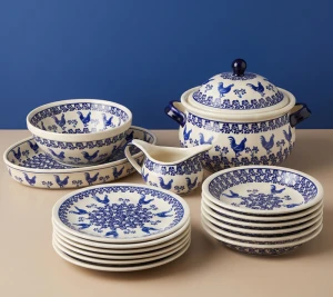 Dinner set for 6 DEK1149 Bolesławiec Pottery