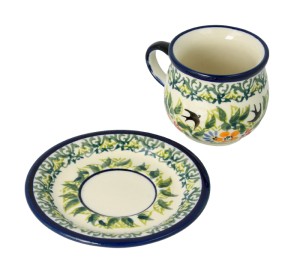 Filiżanka i spodek do podwójnego espresso V 0,07 L Bolesławiec GU1121DEKDU182