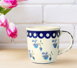 Kubek klasyczny h 9,7 cm V 0,35 L Bolesławiec GU1105DEK890