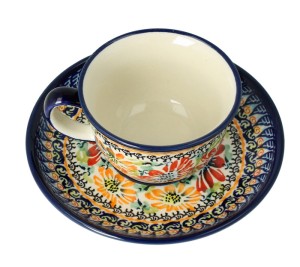 Filiżanka i spodek Ø 10,2/14,2 cm V 0,11 L Bolesławiec GU716DEK312ART