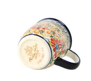 Kubek klasyczny h 9,7 cm V 0,35 L Bolesławiec GU1105DEK312ART