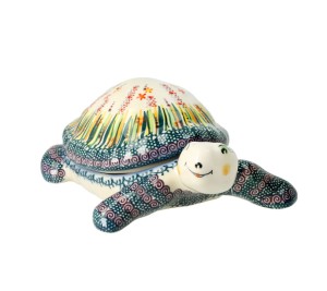 Pojemnik z pokrywą żółw Wrzos Galia