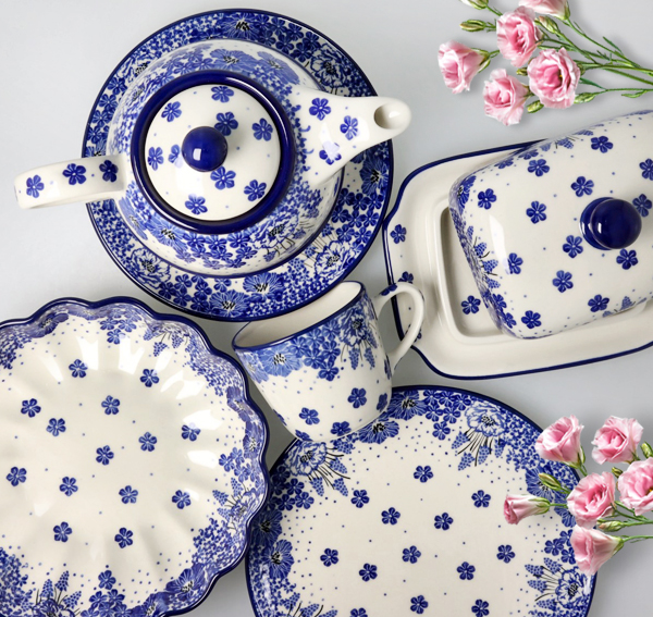 Ceramiczne naczynia, ręcznie malowane, ceramika artystyczna bolesławiec dekoracja 1975X