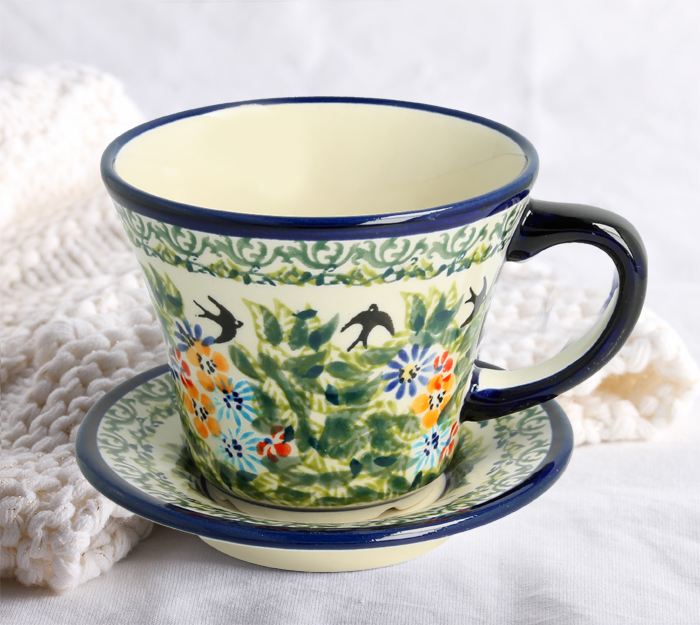 Filiżanka i spodek V 0,24 L Bolesławiec GU1802DEKDU182