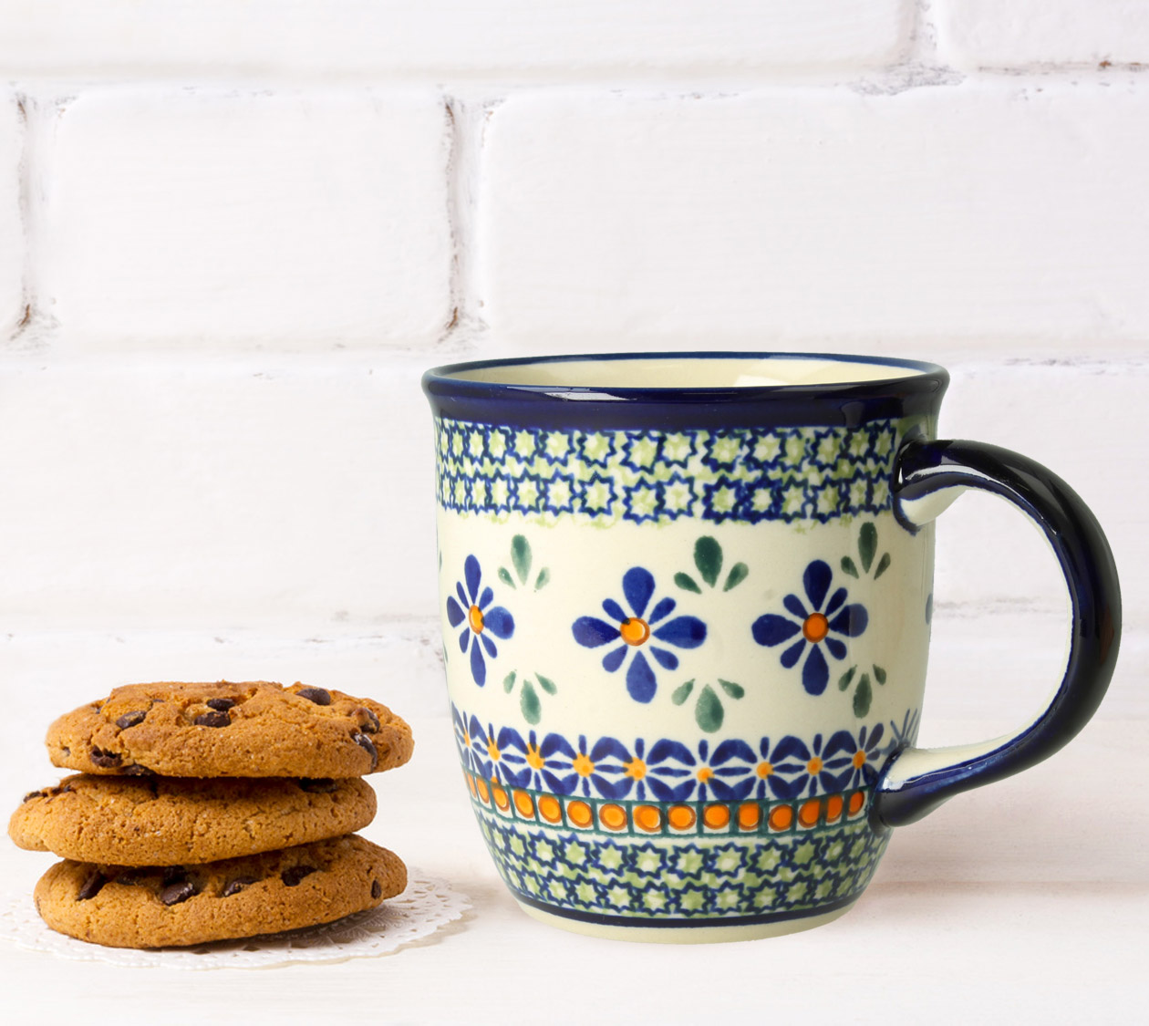 Kubek klasyczny h 9,7 cm V 0,35 L Bolesławiec GU1105DEKDU60